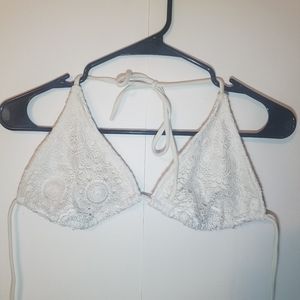 Xhilaration White Halter Triangle Bikini Top